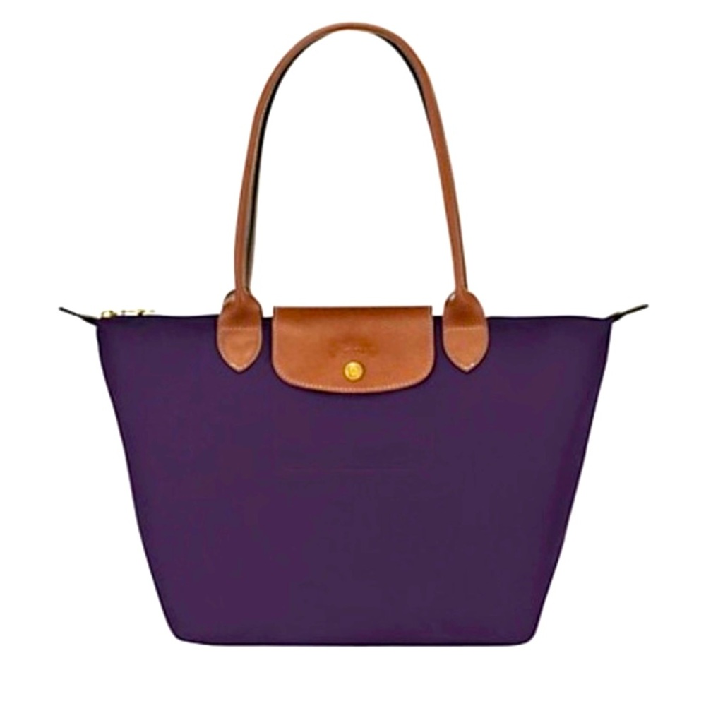 NWOT! LONGCHAMP Le Pilage Classic Nylon Tote, Medium, Royal Purple